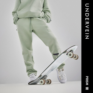 UNDERVEIN纹里加绒重磅美式卫裤宽松家居棉休闲潮酷运动束脚长裤