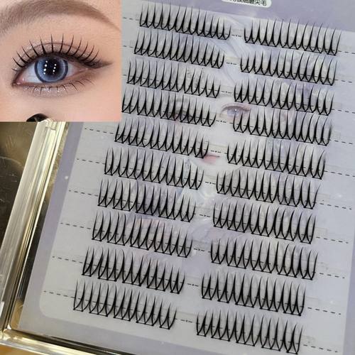 诗诺媚分段浓颜黑梗韩系女团风假睫毛 U型手工勒毛女加粗加密磨尖