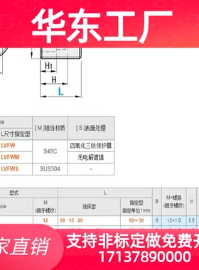 PAF03/13调整螺钉螺栓LVWS/LVFWS12/16/20/24/30-10/15/20/25/30