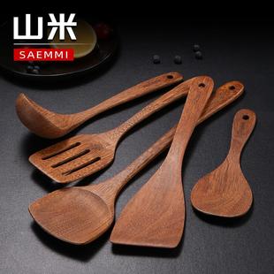 山米saemmi鸡翅木锅铲不粘锅专用家用木质炒菜铲子木勺铲厨具套装