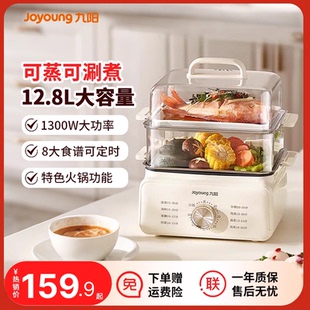 九阳电蒸锅多功能火锅煮锅家用大容量多层蒸汽锅蒸菜包子海鲜神器