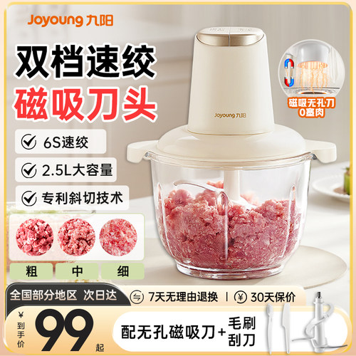 九阳绞肉机家用小型碎肉机电动多功绞蒜料理机绞肉碎菜搅拌烹饪机