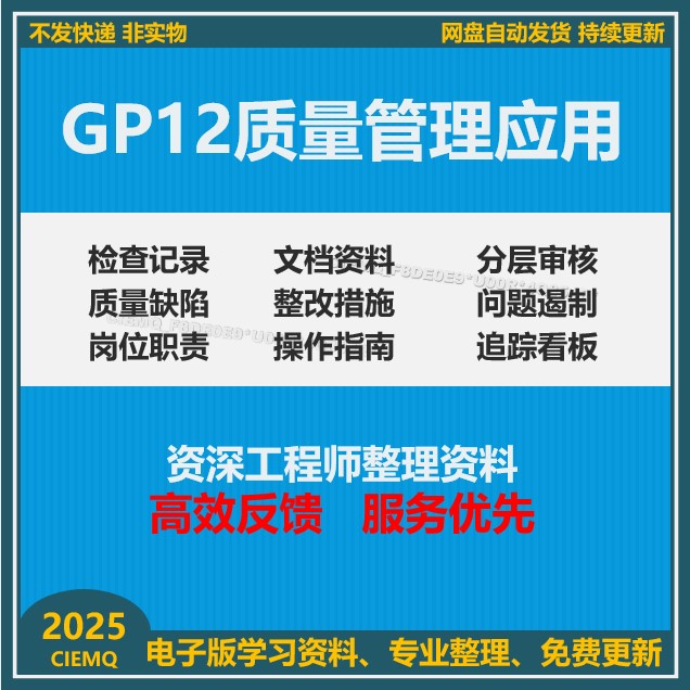 GP12全套文件模板检查表培训规范资料分层审核表操作指南追踪看板