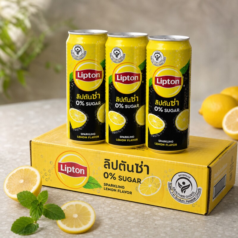 泰国Lipton立顿柠檬气泡饮料红茶