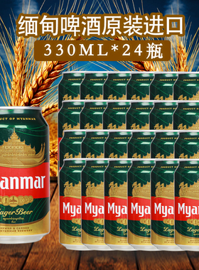 330ml*24罐装缅甸原装进口缅玛啤酒Myanmar麦芽精酿黄啤酒整箱
