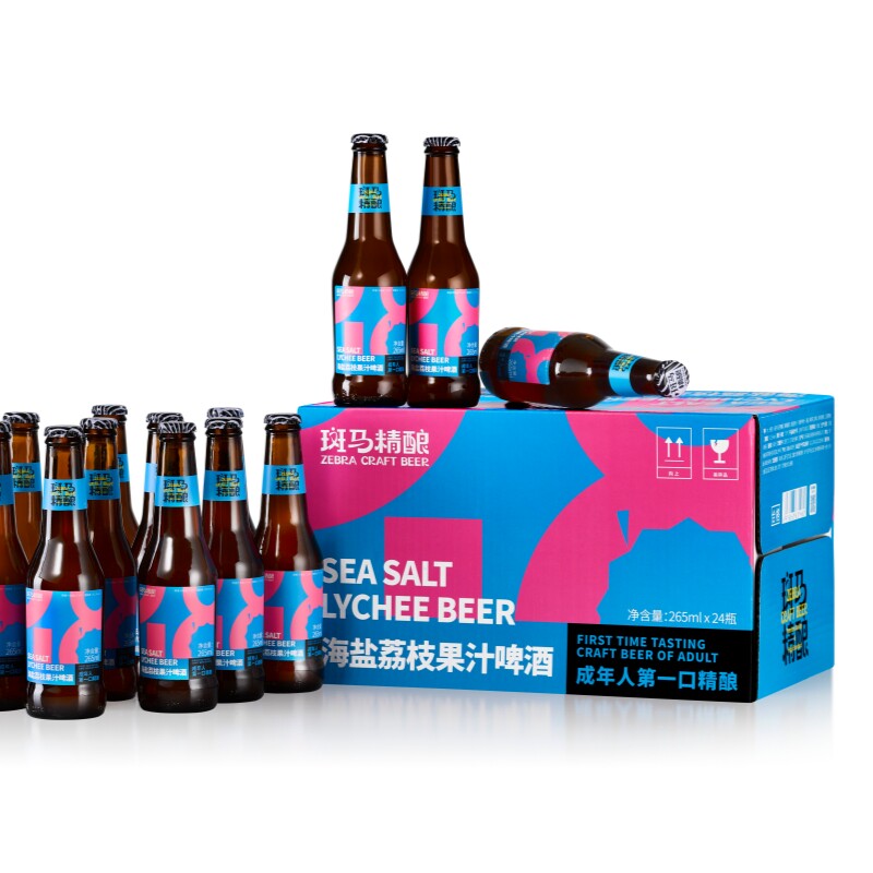 斑马精酿海盐荔枝果汁啤酒24瓶装