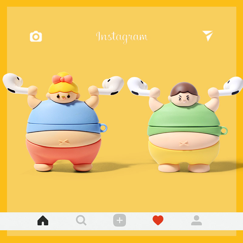 壳苹果无线蓝牙耳机套pro二三代airpod2硅胶ipod软壳3创意ins举重男孩