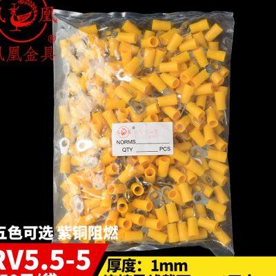 凤凰冷压圆形预绝缘端头RV5.5-5 O型接线端子RV5-5厚1MM 250只u.