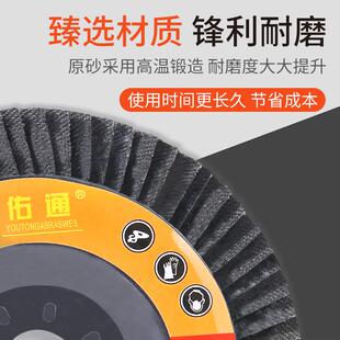 百叶轮打磨片百叶片100加厚金属不锈钢抛光片耐磨砂轮片16孔 佑通