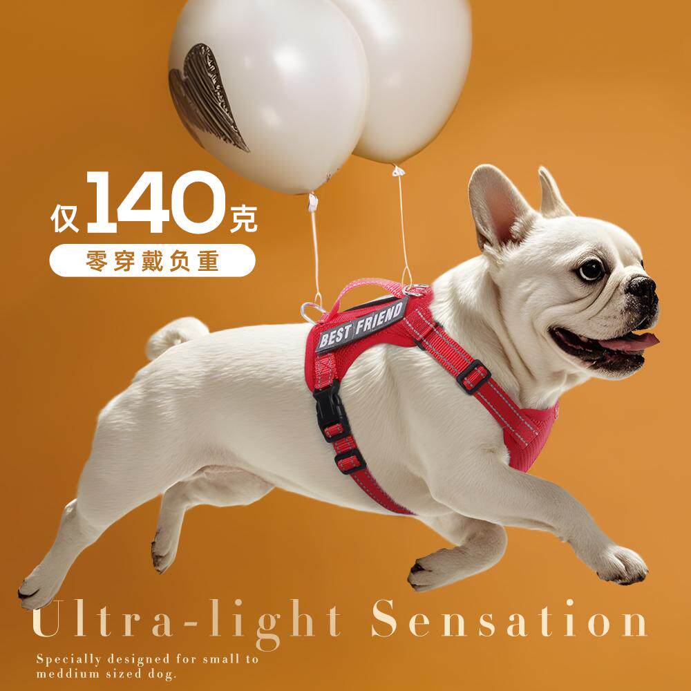葵葵熊中小型犬泰迪法斗比熊宠物狗胸背带牵引绳网眼背心式背带