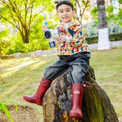时尚亲子中筒雨靴男童女童通用户外大童防滑防水胶鞋儿童成人雨鞋