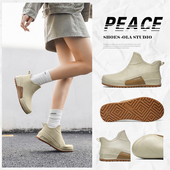 软底短筒厚底情侣胶鞋 女款 新款 防滑防水雨靴外穿工作水鞋 大码 雨鞋