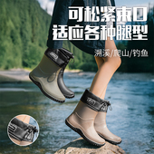 防滑软底轻便雨靴胶鞋 男女钓鱼徒步防水鞋 加绒不累脚 中筒雨鞋 新款