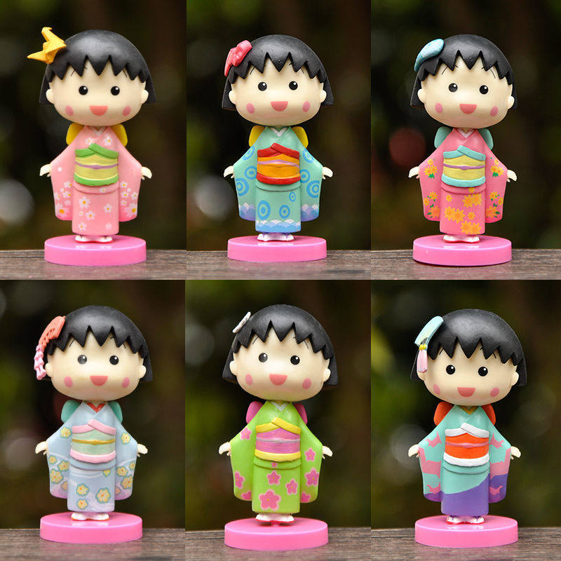 樱桃小丸子盲盒手办摆件可爱日本动漫周边和服小丸子女孩生日礼物