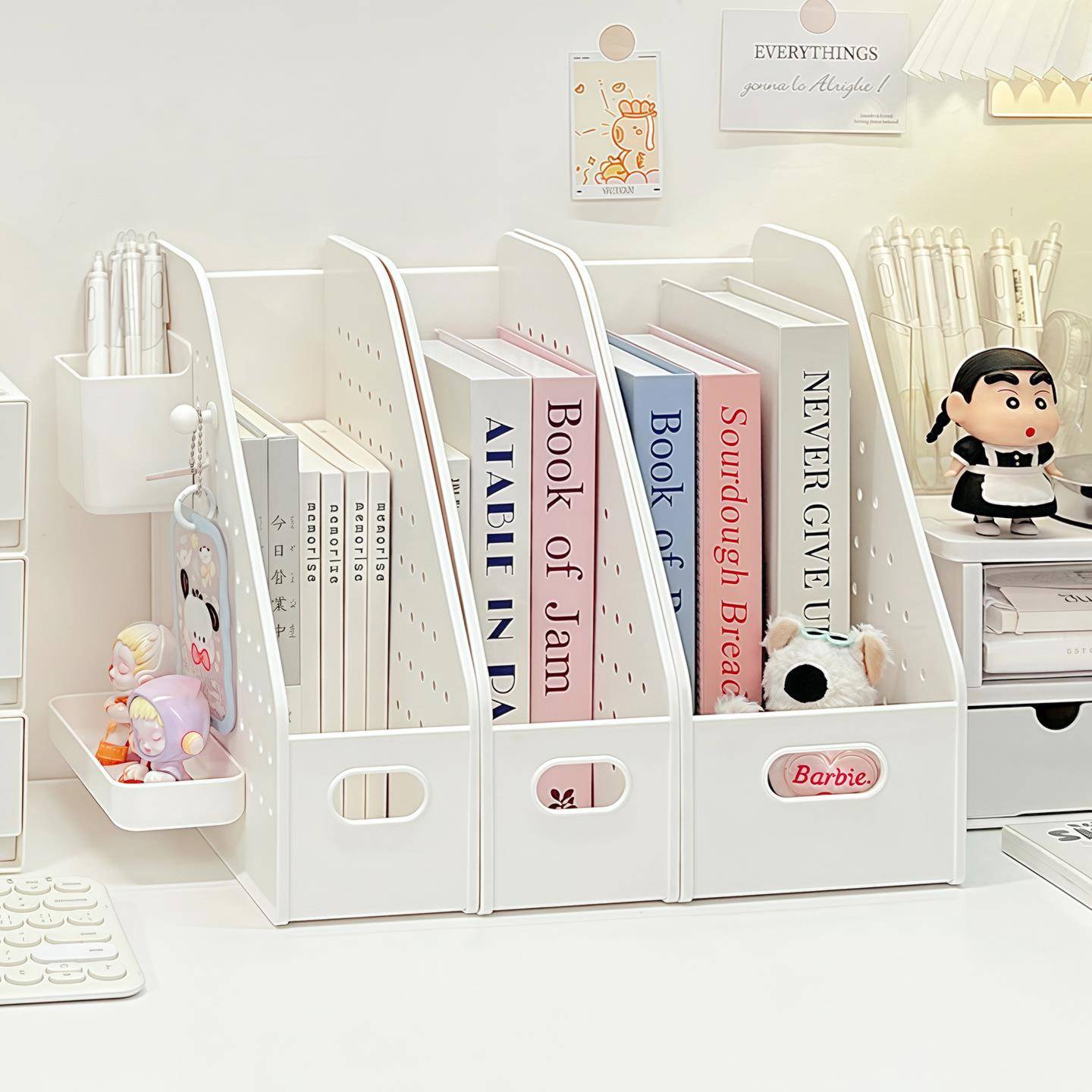 书立架桌面洞洞板收纳盒学生书桌办公室书本文件资料置物架整理盒