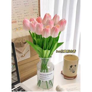 假花郁金香仿真花摆设仿生花客厅装饰摆件干花永生花束高级感逼真