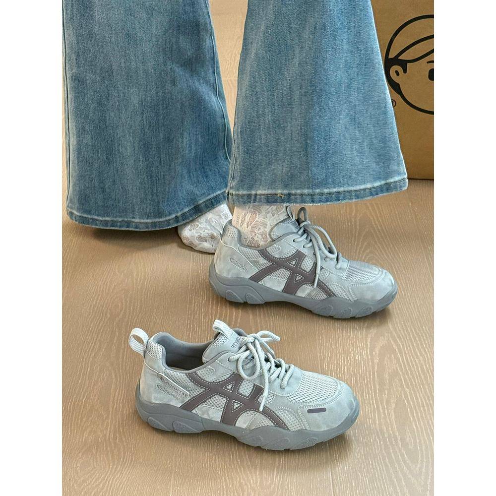 小众灰色德训鞋女款2025新款秋冬女鞋爆款鞋子休闲运动阿甘鞋超火