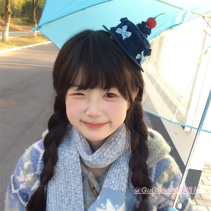 牛仔蝴蝶结樱桃生日帽蜡烛发夹