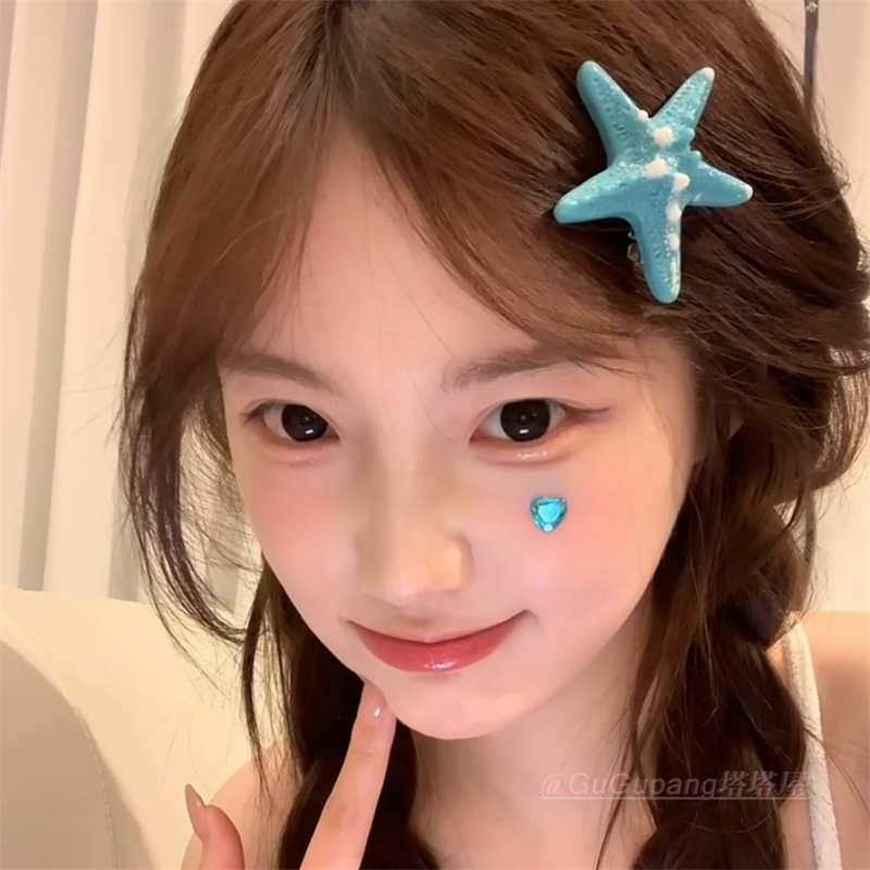 夏日可爱天蓝色海星发夹
