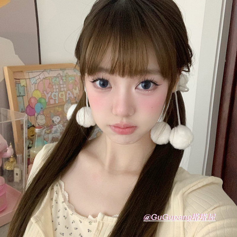 可爱甜美少女感毛球发绳头绳