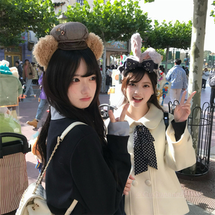 达菲熊侦探帽发箍可爱卡通游乐园头箍甜美少女心发窟外戴发饰头饰