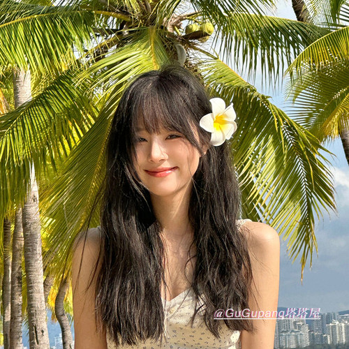 海边度假风鸡蛋花发夹