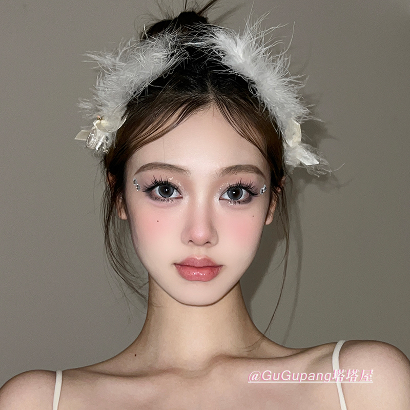 超仙气质蝴蝶结羽毛发夹