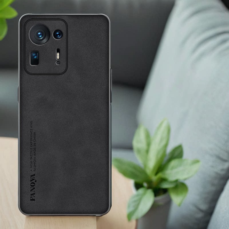 小米mix4手机壳真皮手感羊巴皮适用小米mix3手机套奢华商务简约皮纹