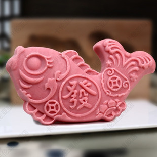 发面馒头模具立体金鲤鱼木质磨具网红蒸花样馍馍专用花饽压花造型