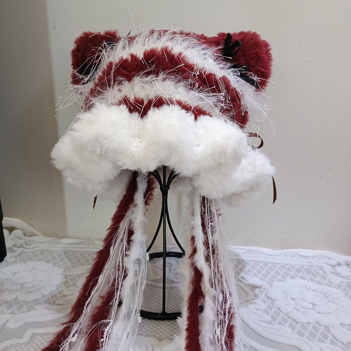 新品 成人帽,秋冬新款水母猫耳朵帽,(两边带子穗可以去了)