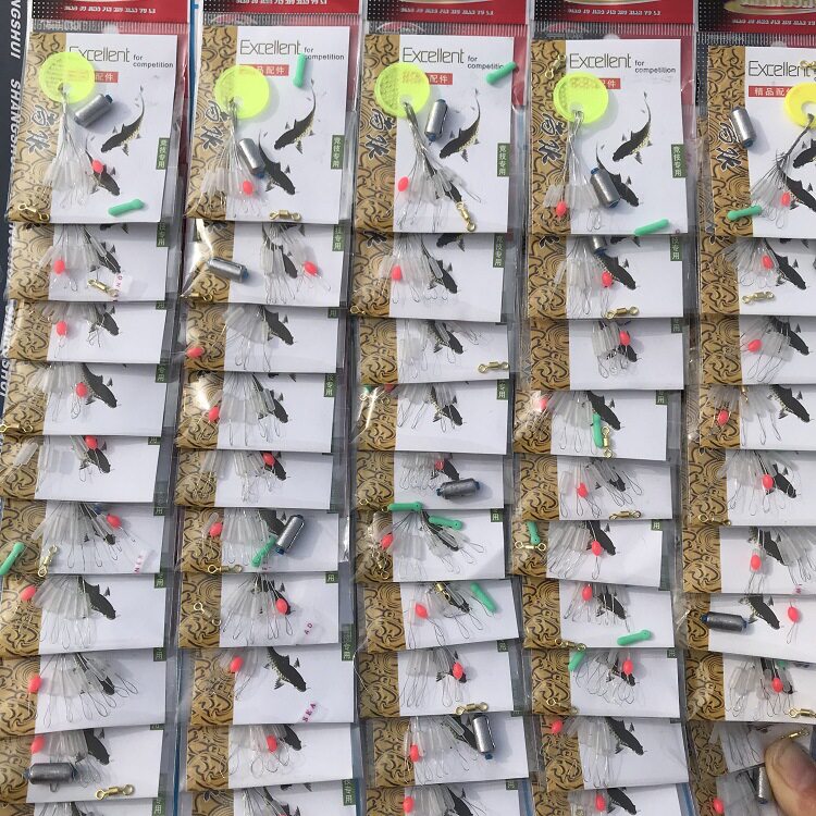 四合一台钓线组配件 太空豆快速铅漂座八字环渔具小配件线组套装