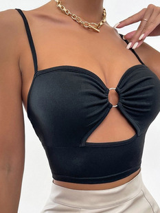 Hollowed-out suspender waistcoat female 镂空吊带裹胸背心女士