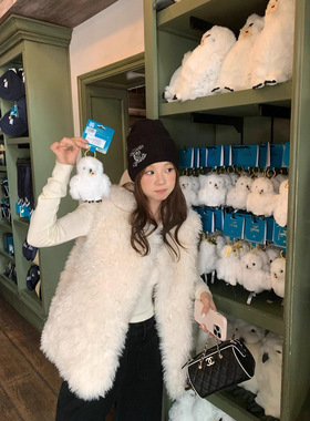 羊羔毛马甲女2025秋冬新款韩系高级感皮毛一体外套毛毛绒马夹背心