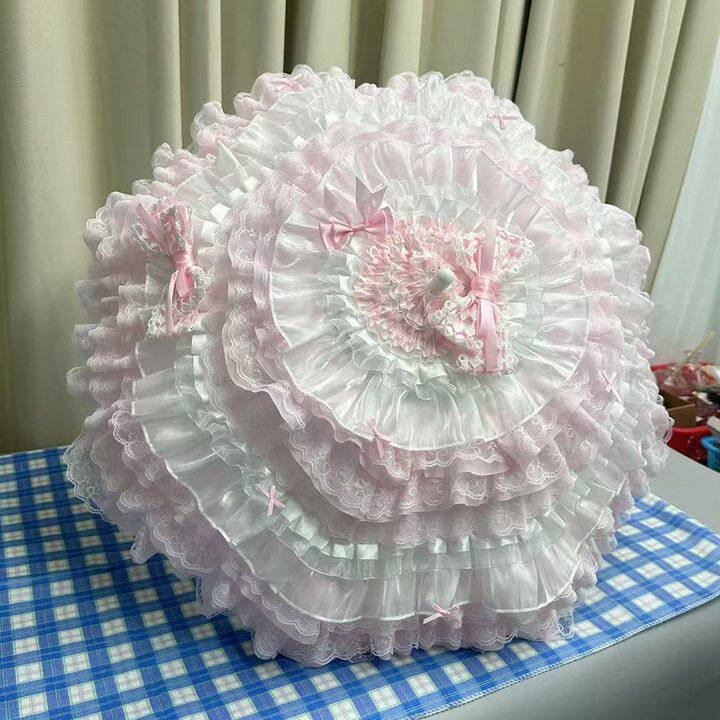 lolita伞手作lo伞材料包多色系蕾丝花边辅料手工lo娘洛丽塔diy伞图片
