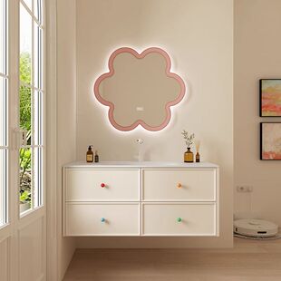 网红ins风多巴胺奶油风浴室柜组合陶瓷一体盆洗漱台洗手台洗脸盆