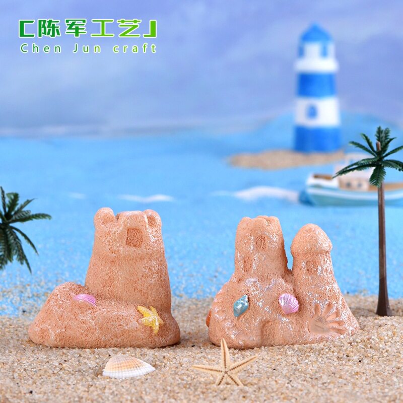童堆沙子雕塑城堡地中海树脂品摆
