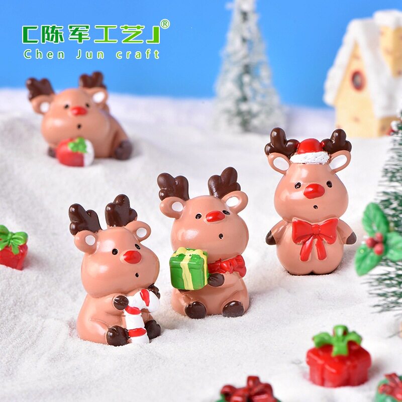 杖微景观盆景装饰雪景摆件圣诞礼
