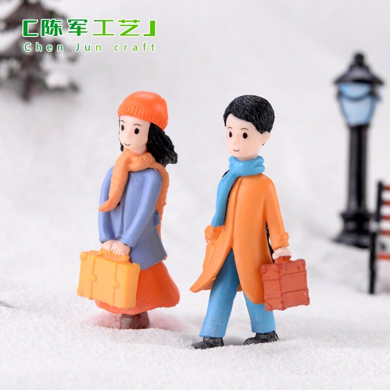 摆件创意卡通情侣钥匙扣挂件塑料