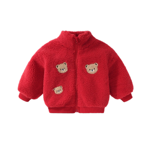 宝宝颗粒绒外套婴幼儿冬装新款童装男童上衣冬季婴儿衣服加厚冬款