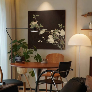 中古风喜上眉梢花鸟图客厅装饰画中式沙发背景墙玄关挂画书房壁画