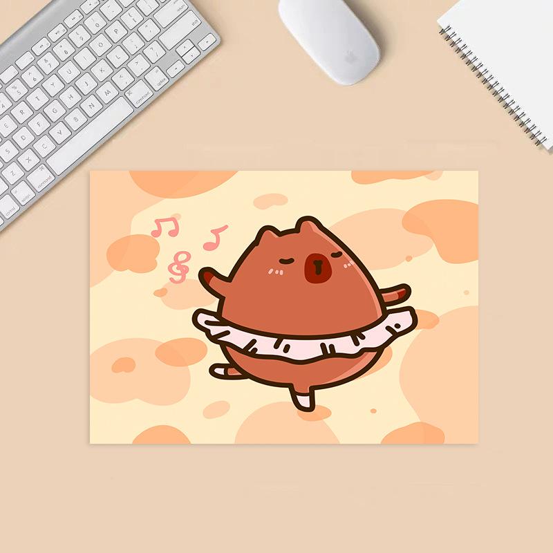 卡通鼠标垫个性文字女生简约键盘书桌垫办公工位吸水桌垫高级感