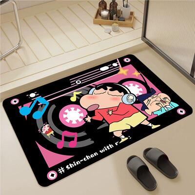 蜡笔小新卫生间地垫吸水垫速干浴室洗手间门口防滑脚垫厕所垫子