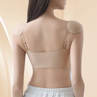 维多利亚垫肩内衣粉底液无痕隐形小胸显大聚拢防下垂直角肩文胸罩