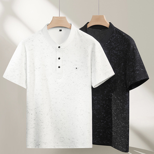 男士 新款 印花翻领短袖 T恤Polo衫 休闲商务8920 半吨大码 时尚 夏季