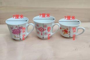 茶碗简约中国结功夫茶具套装 家用陶瓷小茶杯老式 陶瓷茶壶盖碗6个