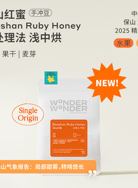 WonderWander保山红蜜 云南手冲咖啡豆 云南保山精品玩哒玩豆