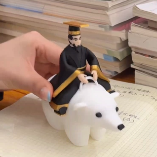 新款秦始皇骑北极熊网络热梗恶搞抽象手办公仔送朋友闺蜜礼物