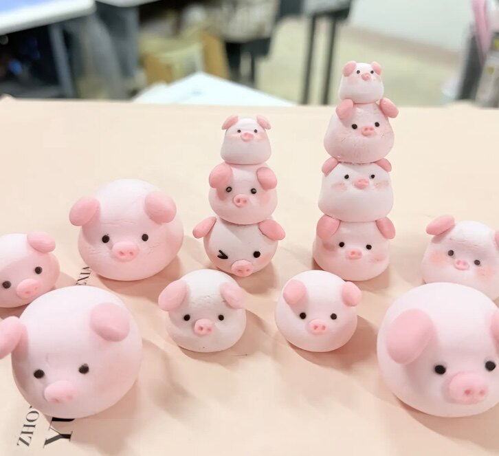 超轻粘土猪猪橡皮泥diy幼儿园儿童手工自制黏土材料包