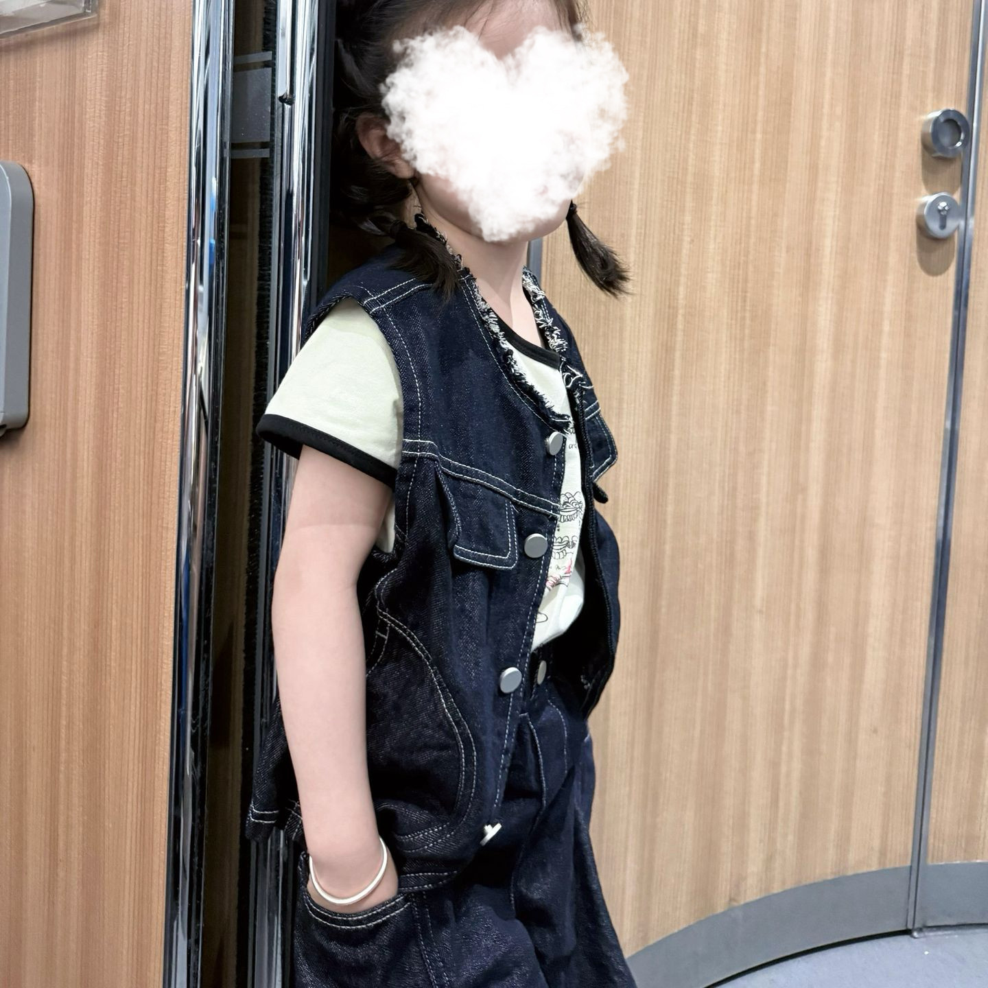 男女同款气质套装夏新款牛仔马甲宽松牛仔裤百搭短袖三件套潮