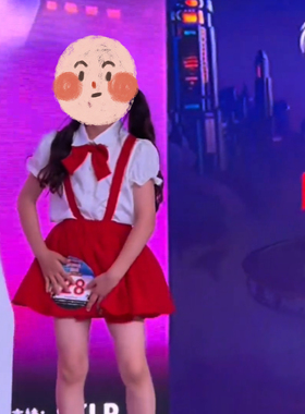 短袖套装红色JK裙子可爱娃娃领2026表演服童装女童连衣裙夏季宝宝